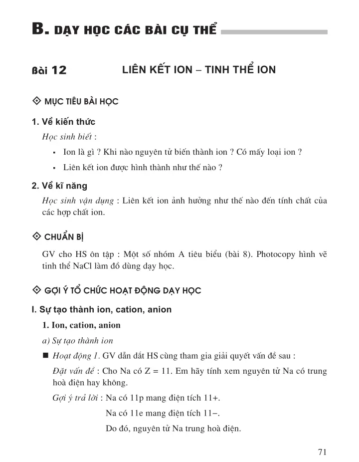 Bài 12 Liên kết ion – Tinh thể ion